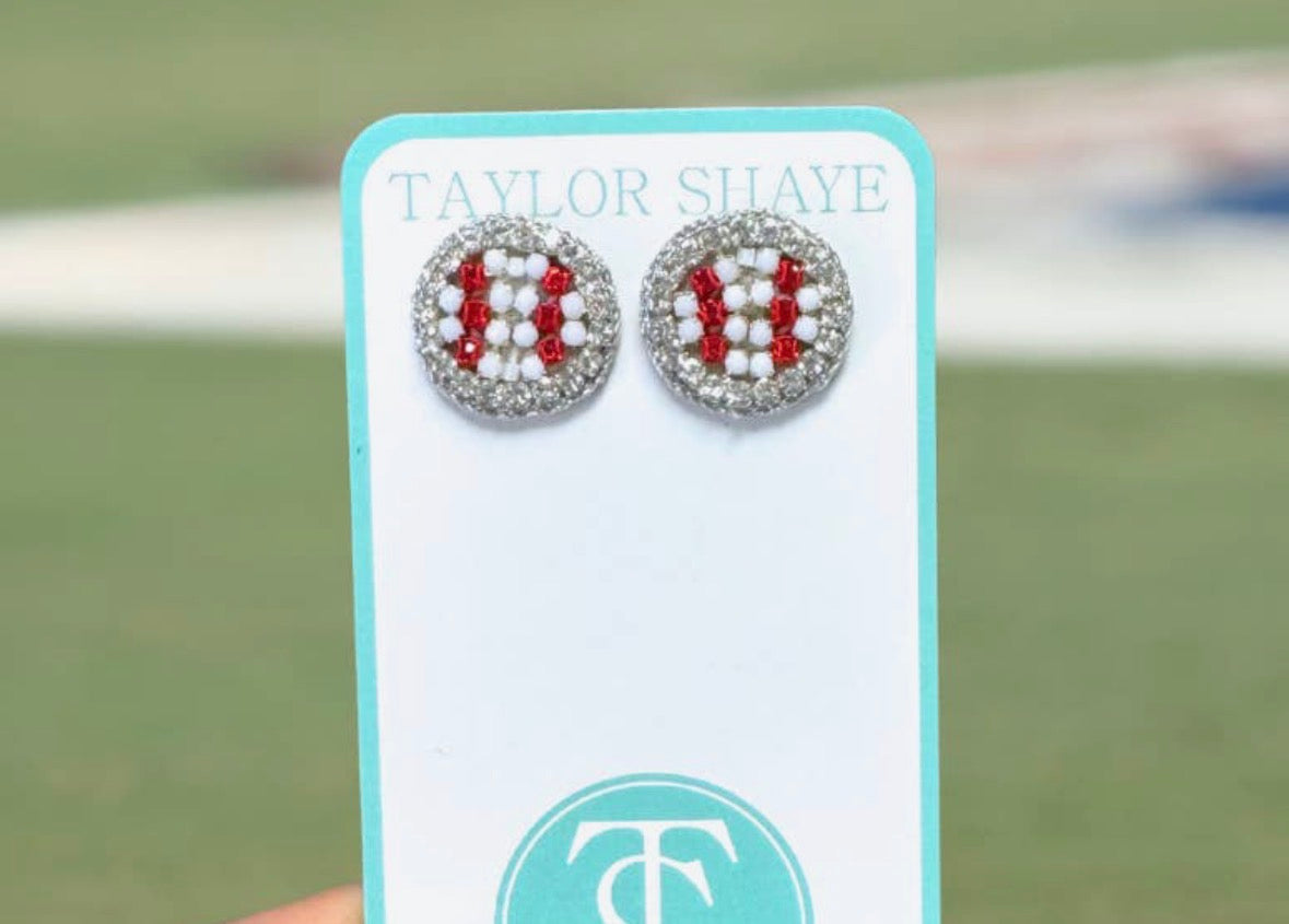 Beaded Baseball Stud