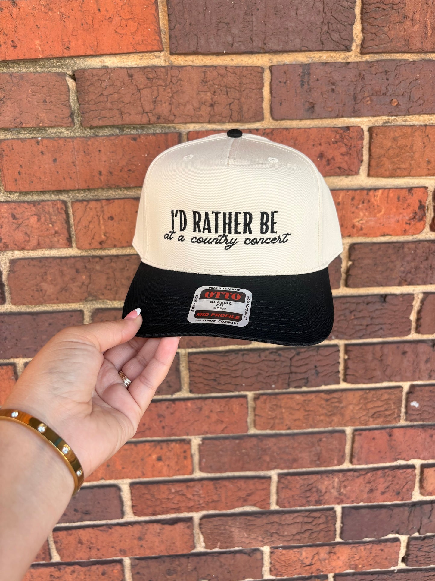 I’D RATHER BE at a country concert - embroidered hat