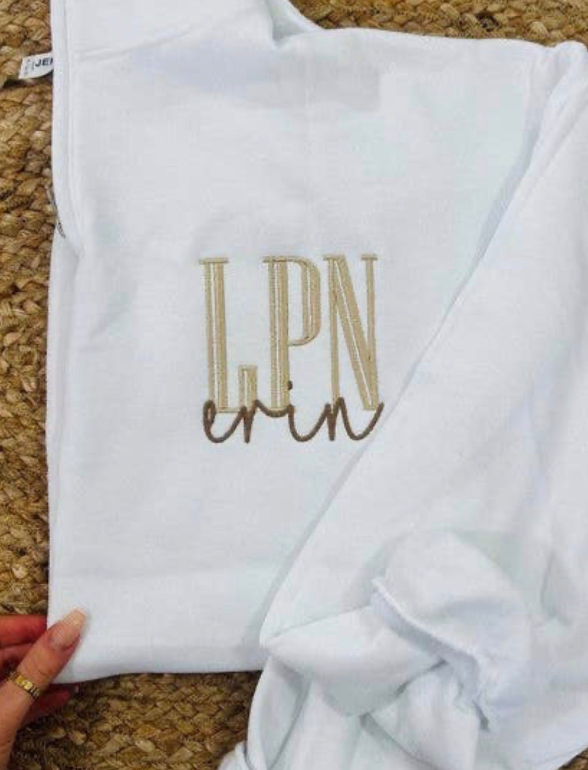 PRE-ORDER Custom Occupation Embroidered Pocket on 1/4 Zip - Type Occupation and name in the box below exactly how you want it.