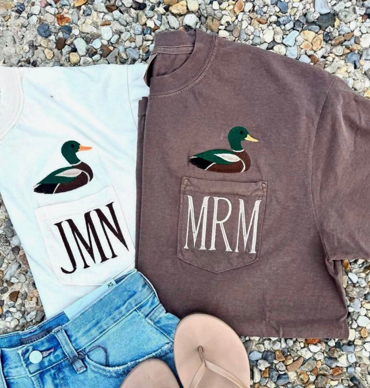 PRE-ORDER Mallard Pocket Tee Initials - Type initials in the box below in the order you’d like it to be on the tee.