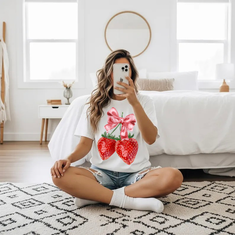 Pre - Order Strawberry Bow Graphic Tee