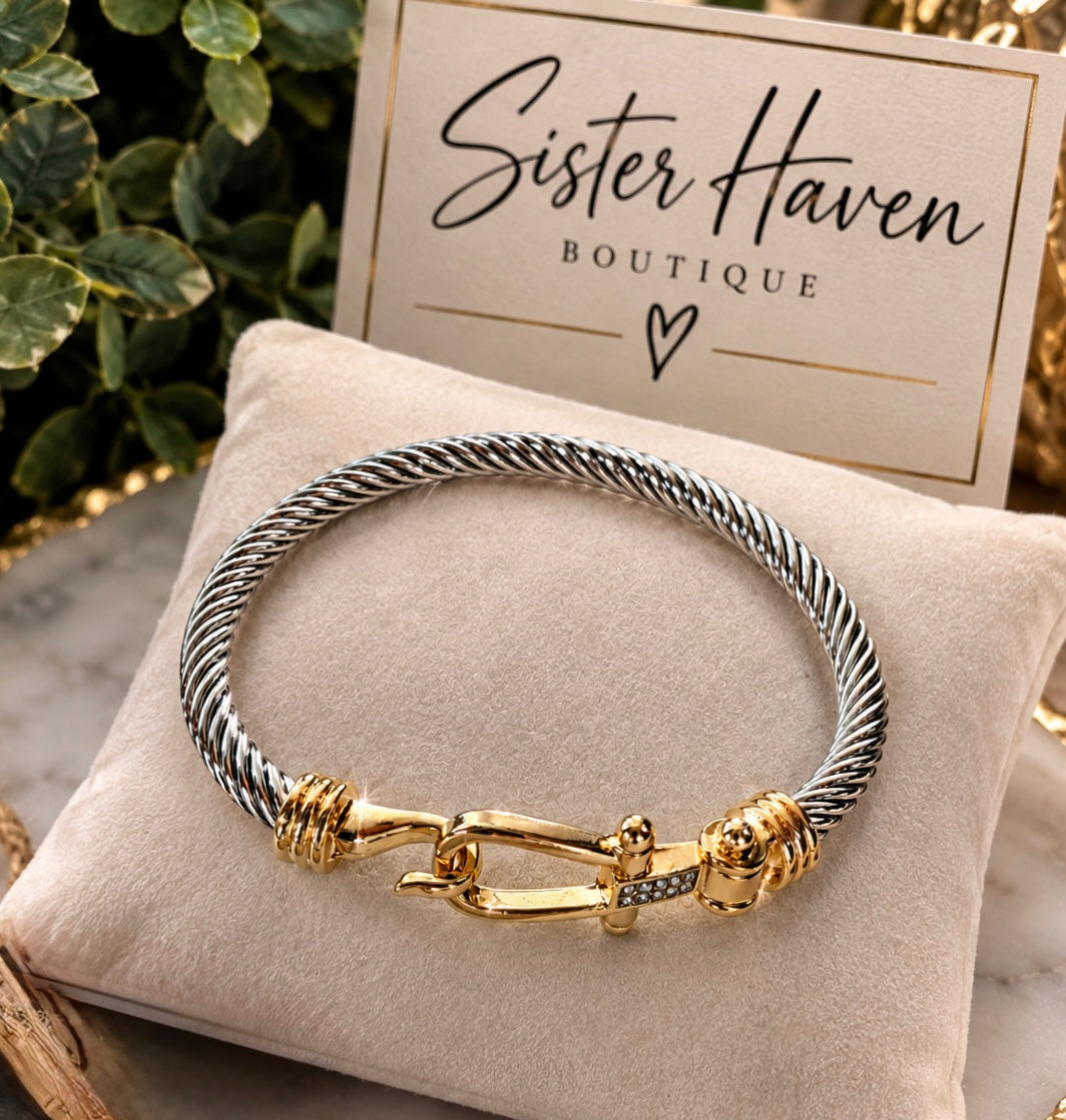 Two-Tone Luxe Bracelet- 14k plated