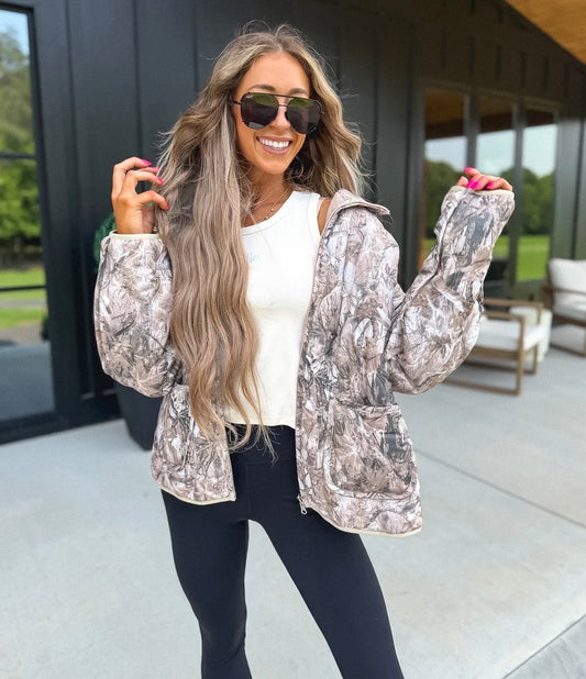 BIRDIE Cozy Cloud Jacket - Dark Camo