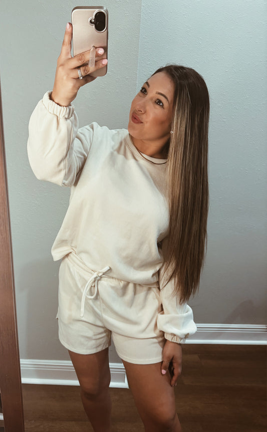 Cream colored two piece set