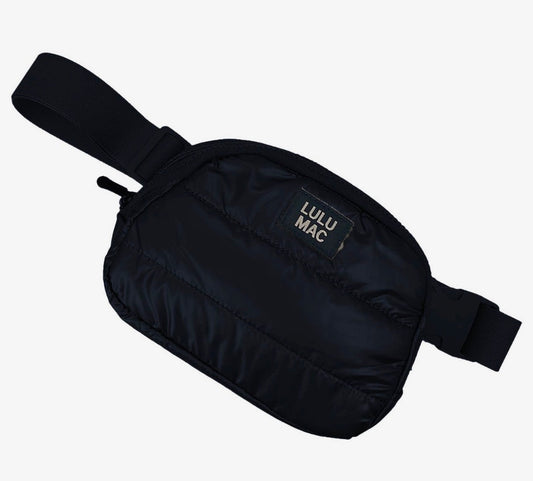 Puffer Metallic Belt Bag - Matte black