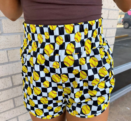 Pre - Order Softball Checkered Shorts