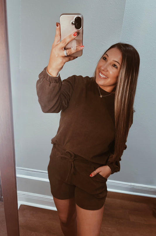 Dark Brown Two Piece Set