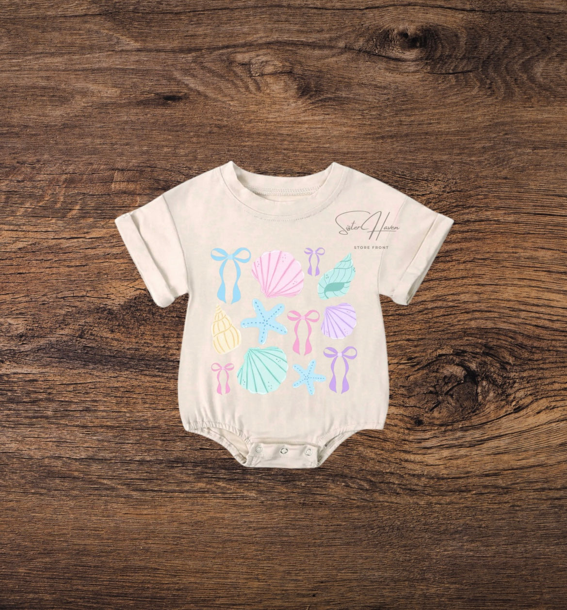 PRE-ORDER Bubble Romper - Bows & Shells