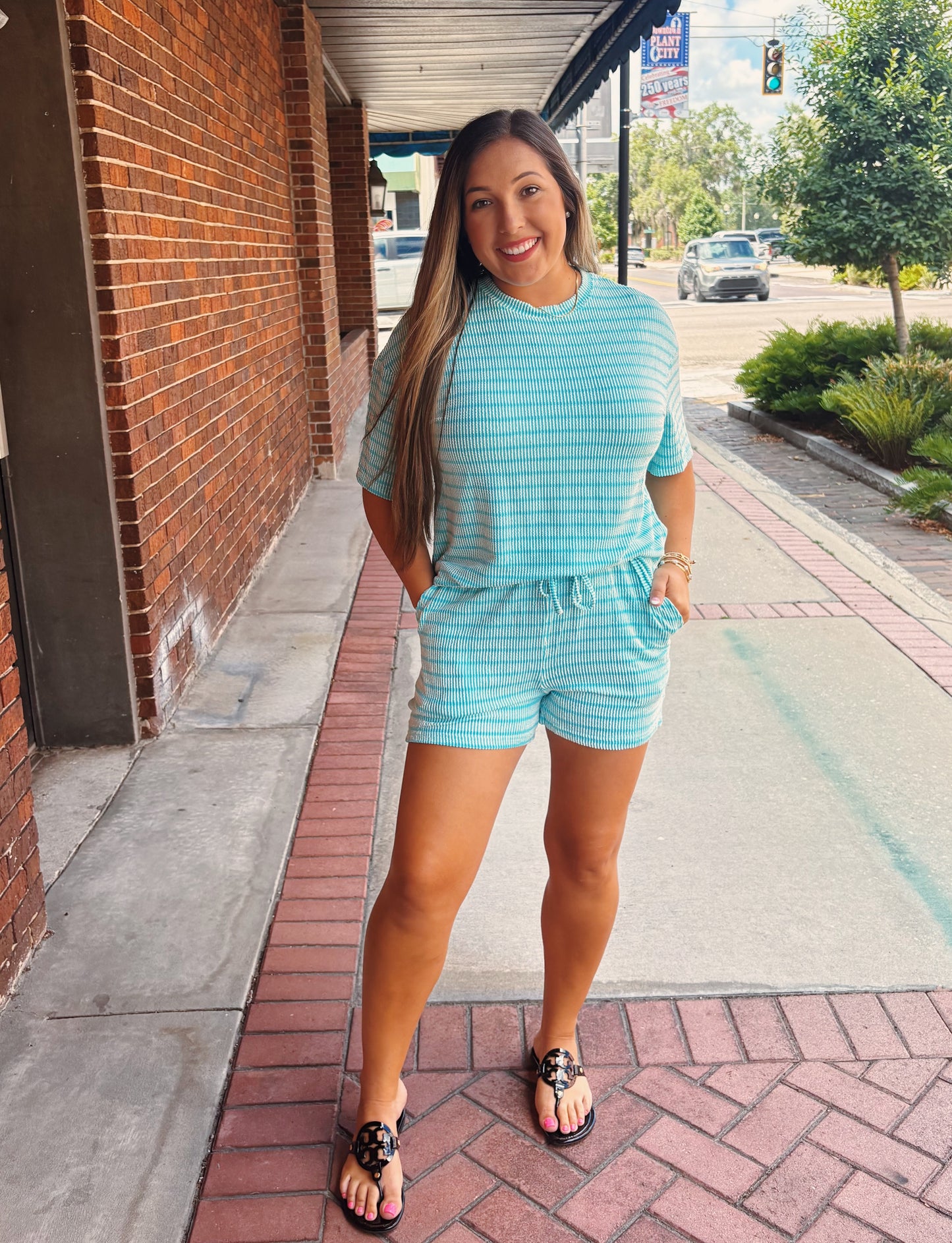 Sky Blue Stripe Set