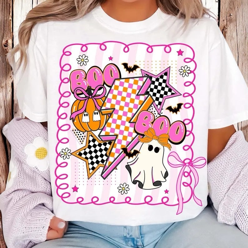 Boo lighting bolt tee