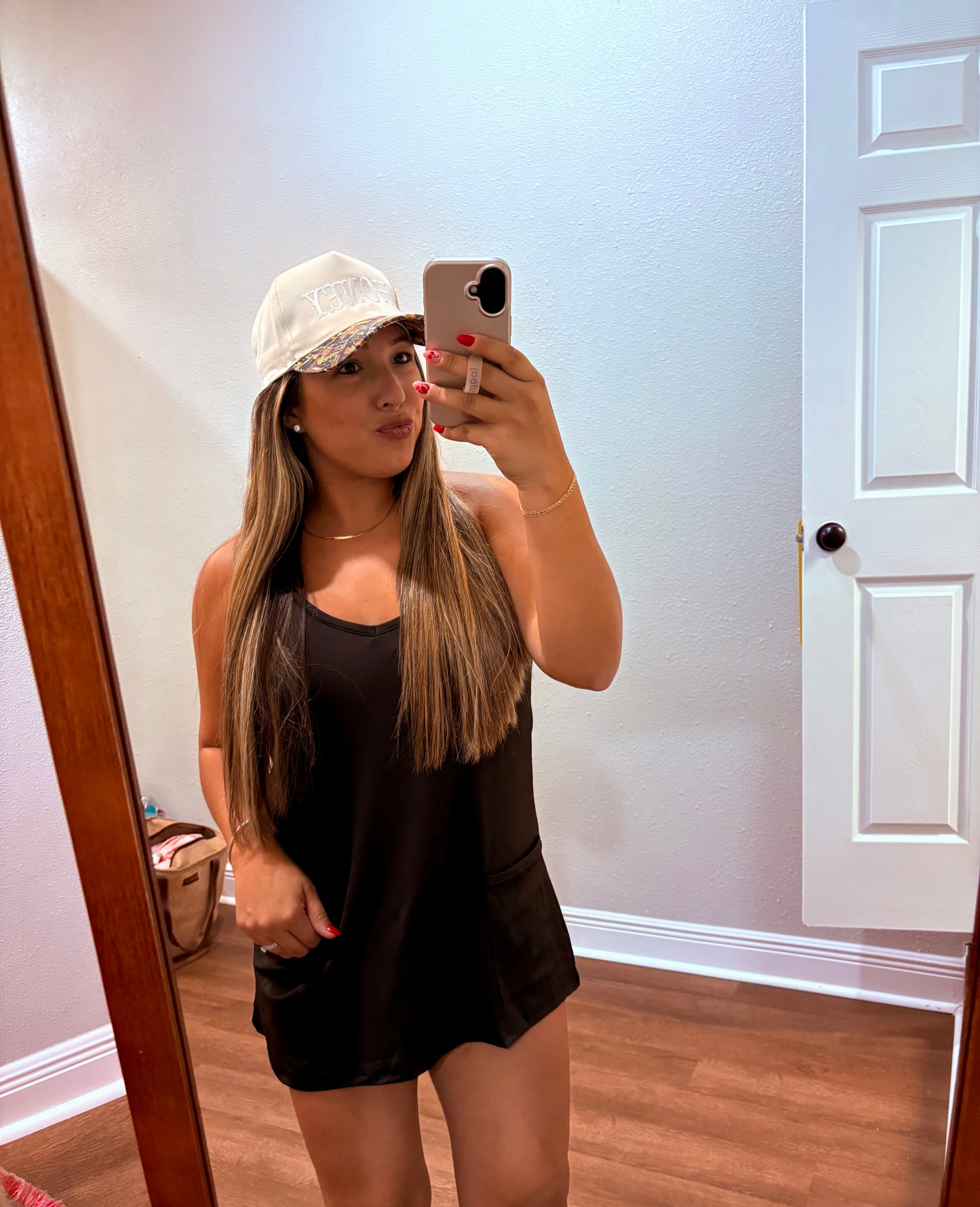 Black Romper With Pockets - Shorts Attached