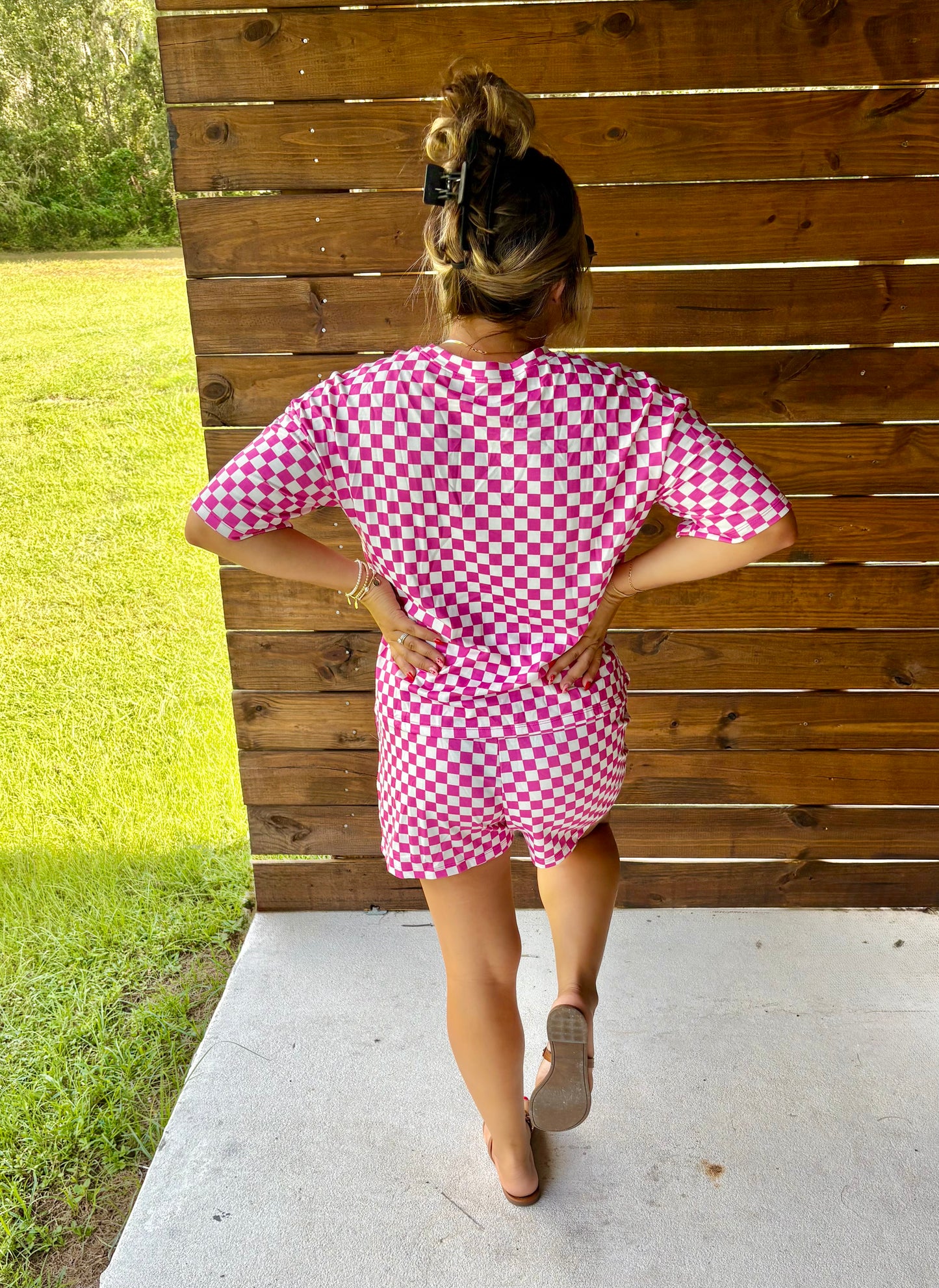 Pink & White Checkered Set