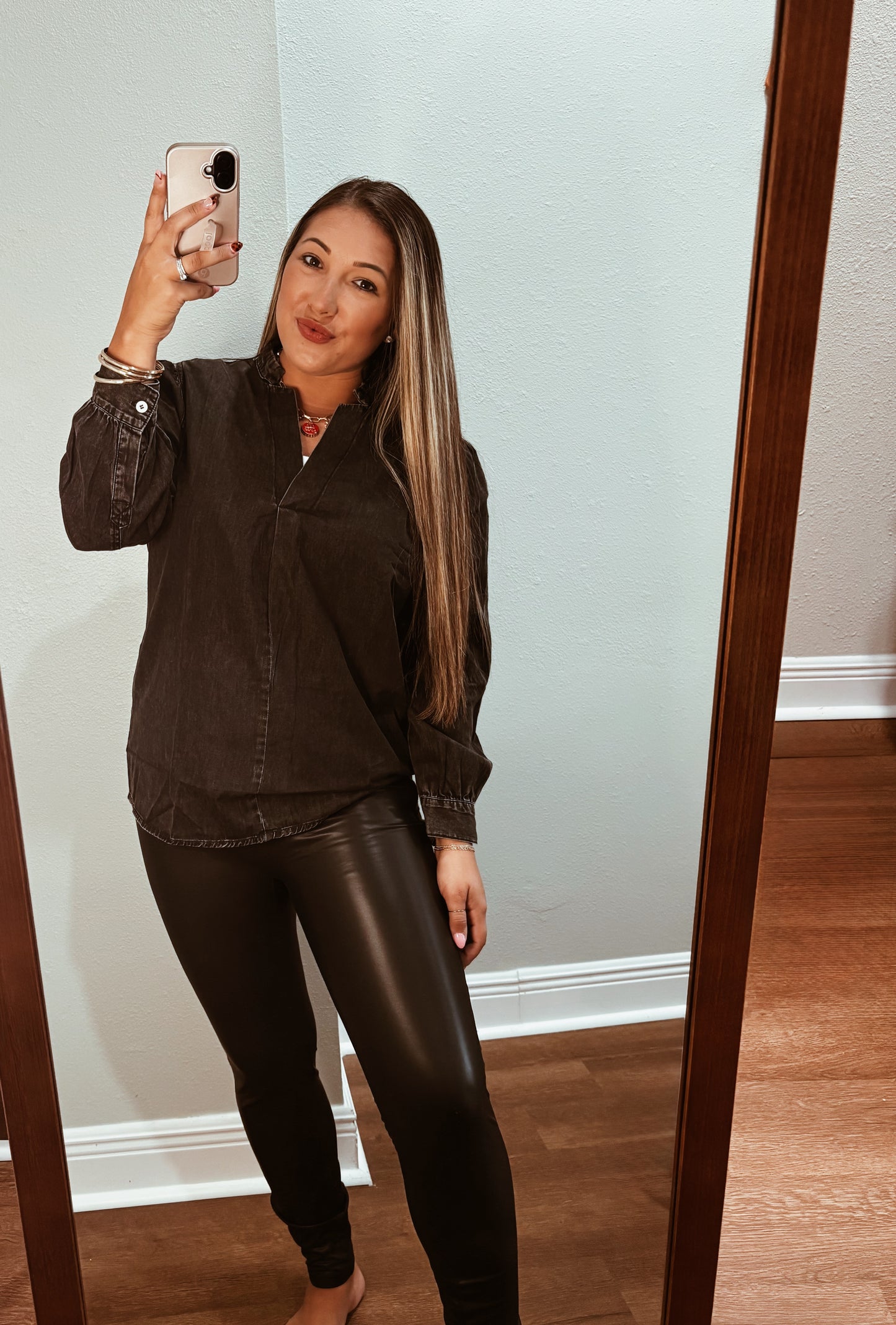 Black Faux Leather Skinny Leggings