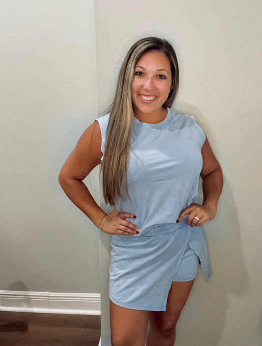 Baby blue skort set