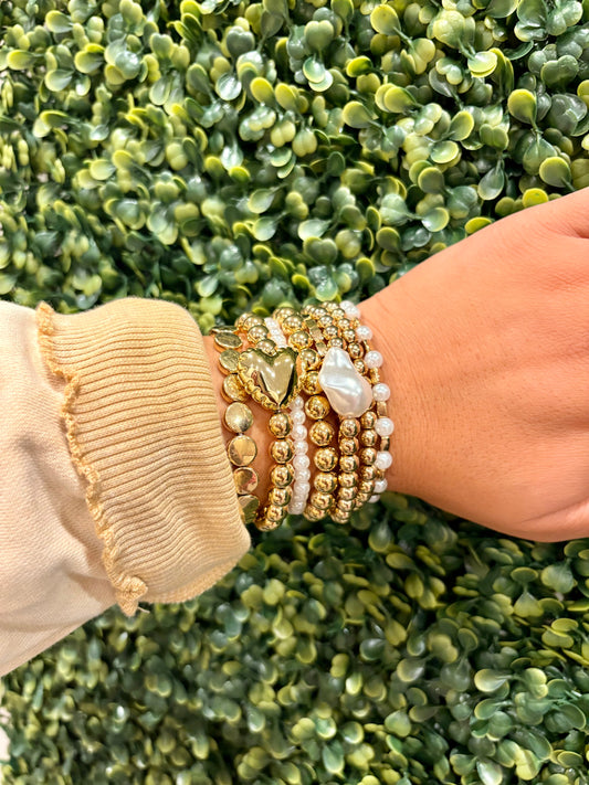 Gold Alloy Plated Bracelet Stack