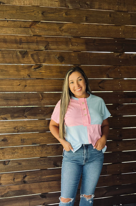 Two toned collared T shirt