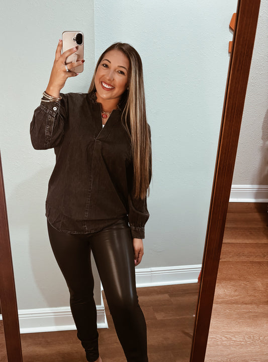 Black Faux Leather Skinny Leggings