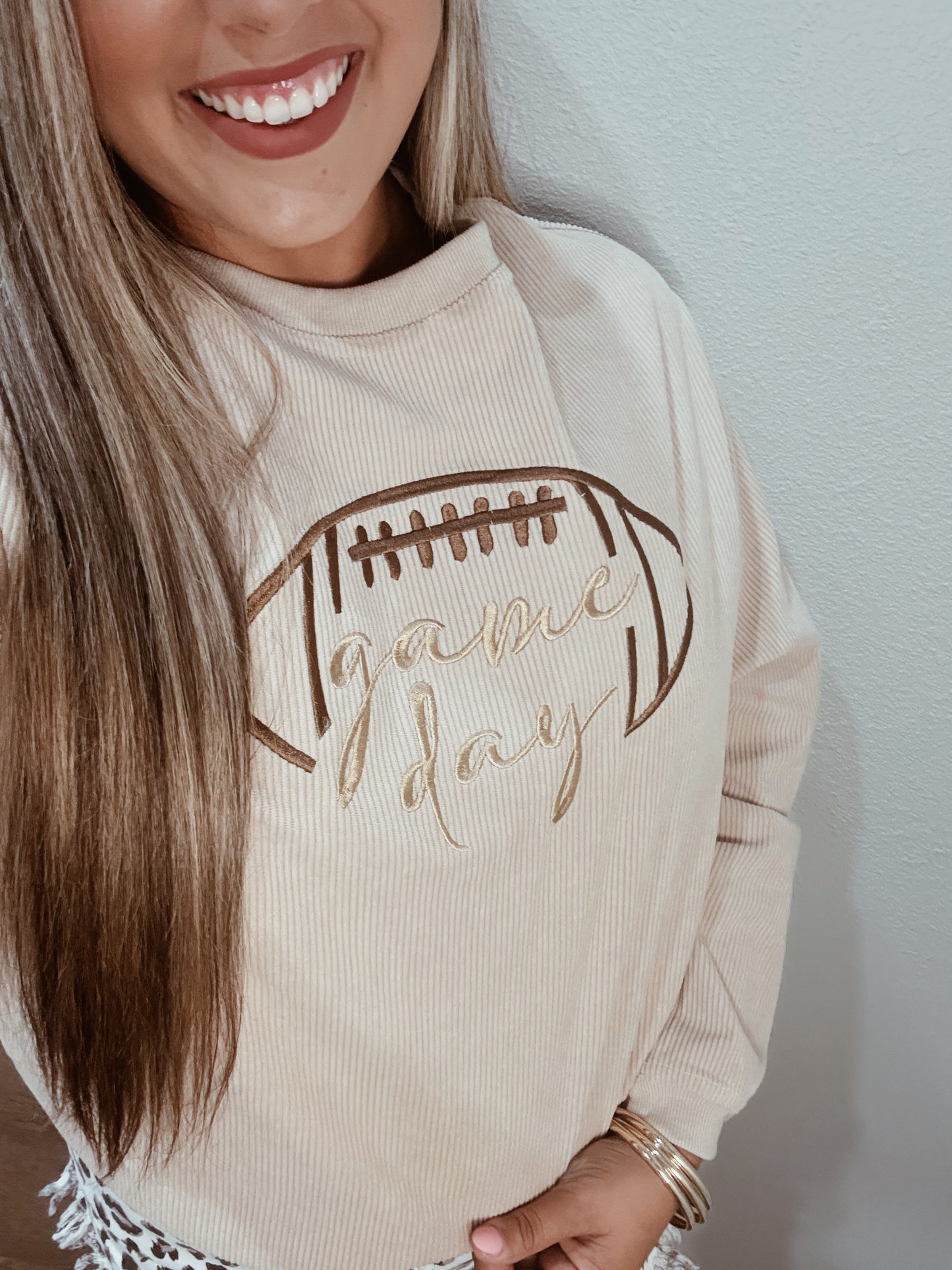 Game Day Embroidered Sweatshirt - Oversized