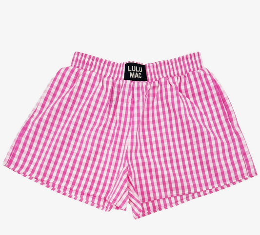Pink Gingham Boxer Shorts