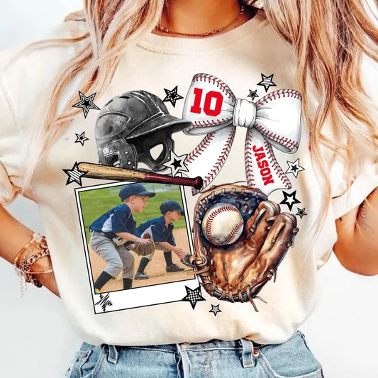 Custom Baseball Tee - Add file along with the child’s name and Jersey number.