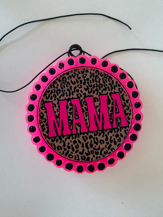 Hot Pink & Leopard Mama Freshie - Pink Pineapple Sunrise Scent
