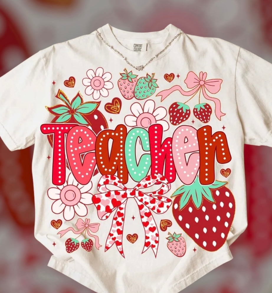 Strawberry Teacher Tee