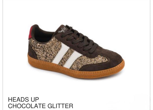 Heads Up Chocolate Glitter - Corkys Footwear
