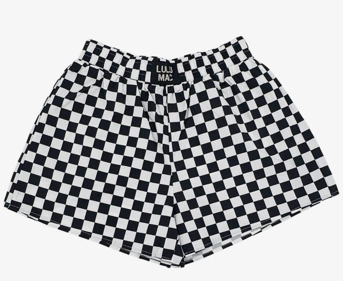 Black & White Checkered Boxer Shorts