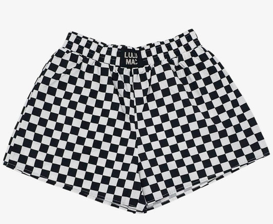 Black & White Checkered Boxer Shorts