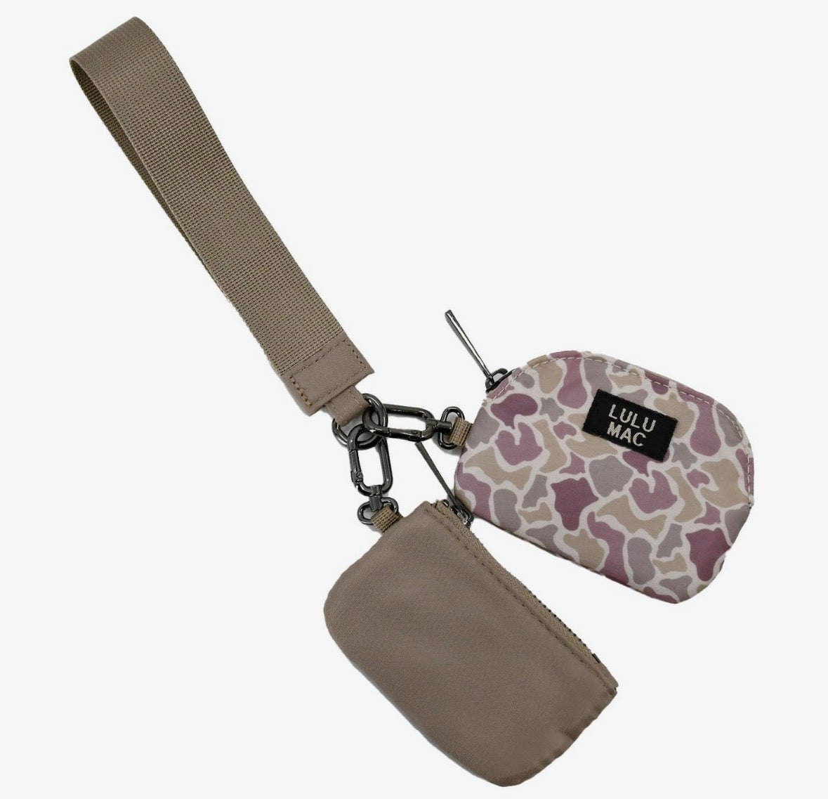 Camo & Beige LuLu Mac Double Pouch Wristlets
