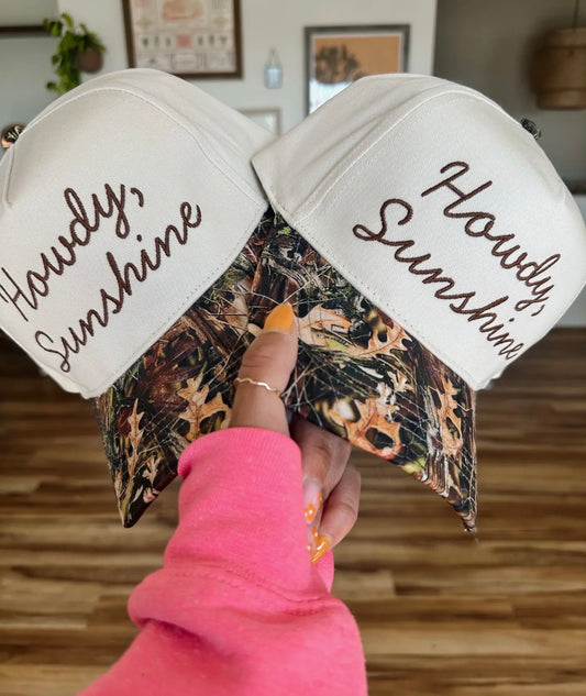 PRE-ORDER Howdy, Sunshine Camo Embroidered Hat