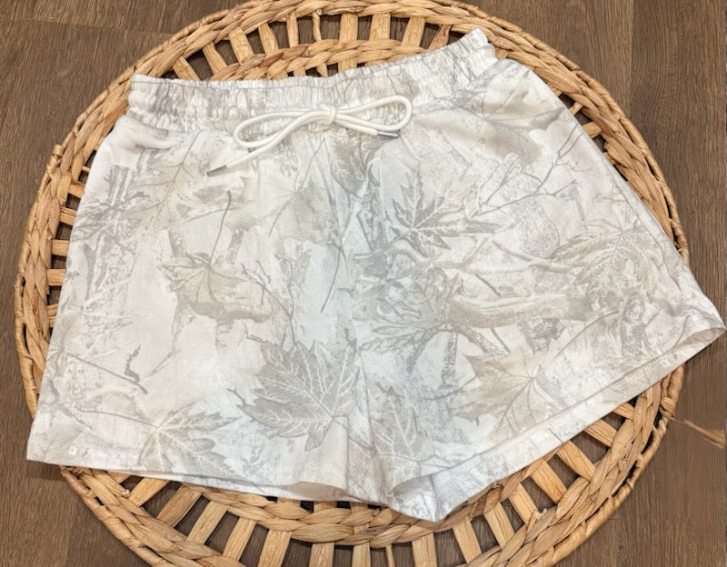 Grey white camo women shorts