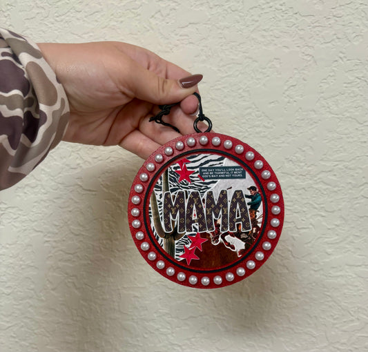 MAMA (Red) Freshie With Pearls - Hippies & Cowboys