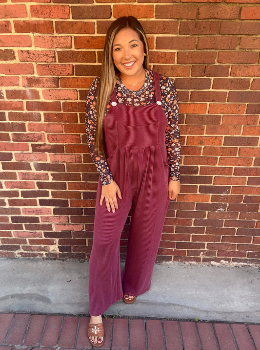Fall Overalls - Plum
