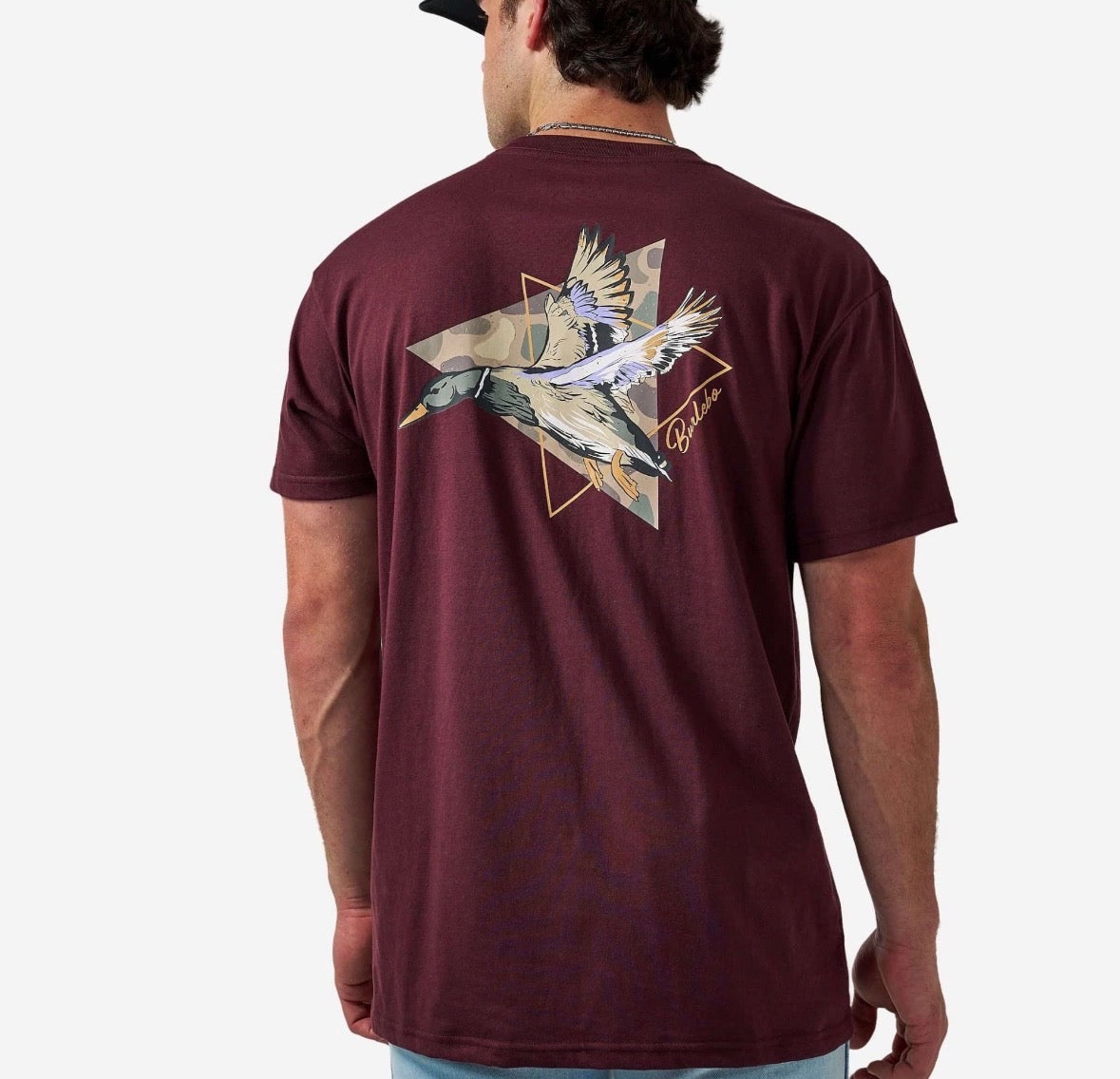 Short sleeve tee- pintail triangle duck - maroon