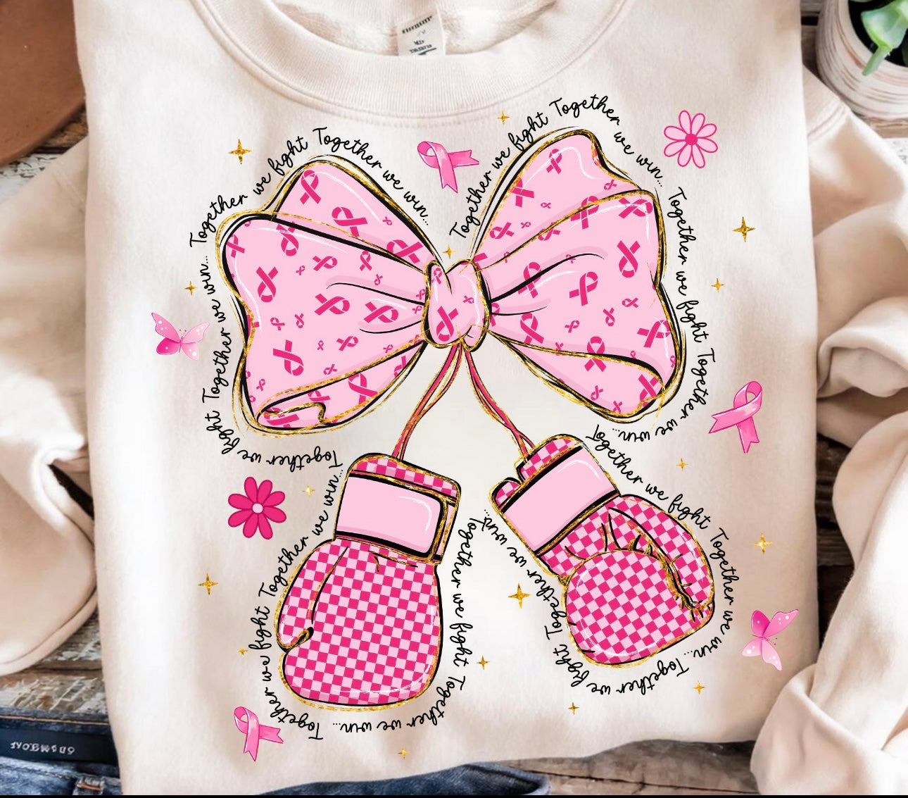 Pink boxing gloves bow