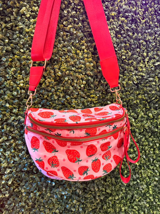 Strawberry Double Zip Crossbody Bag